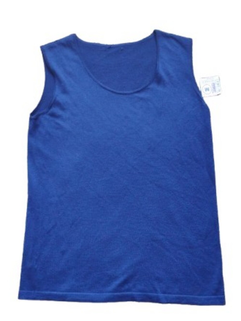 Eileen Fisher 100% Merino Wool Tank Top Tunic Knit Shell Blue Medium